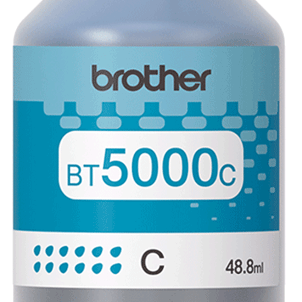 BT5000C originální azurová inkoustová lahvička Brother s vysokou výtěžností  2